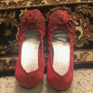 Red ballerina flats size 6